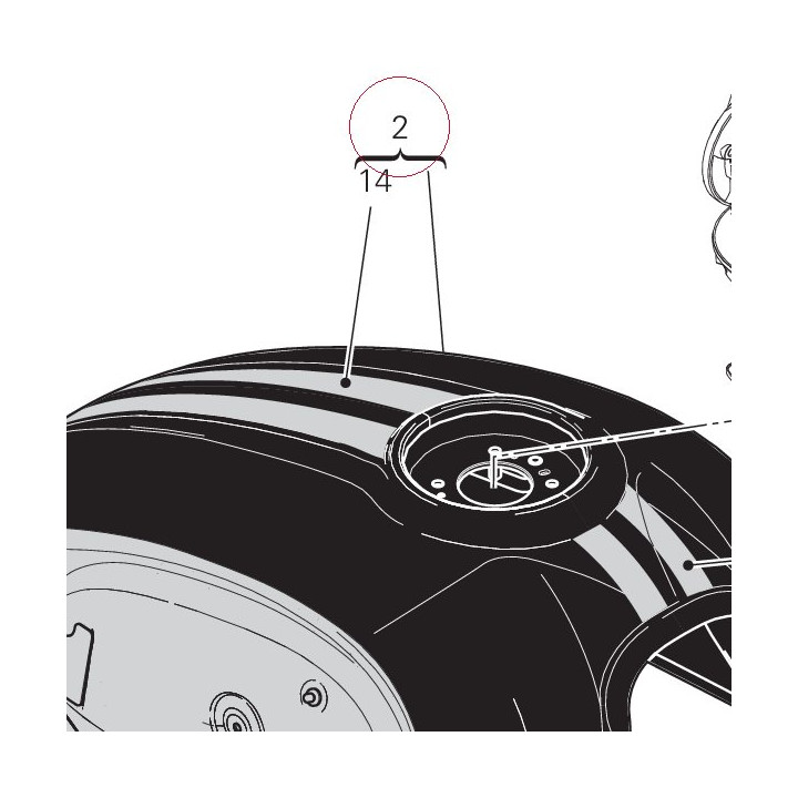 Fuel tank, black 58612661AK