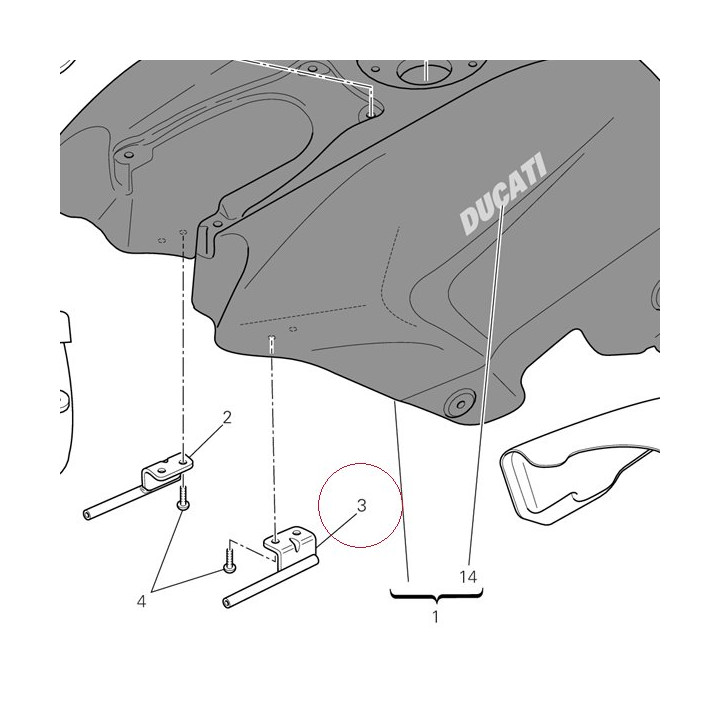 Bracket fuel tank left 58710522A