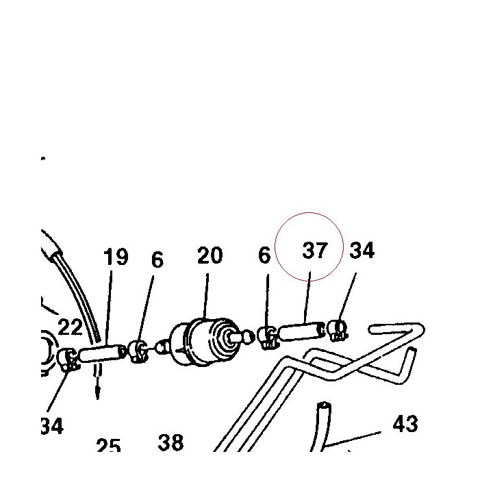 Filter/fuel tank outlet pipe 59010331A