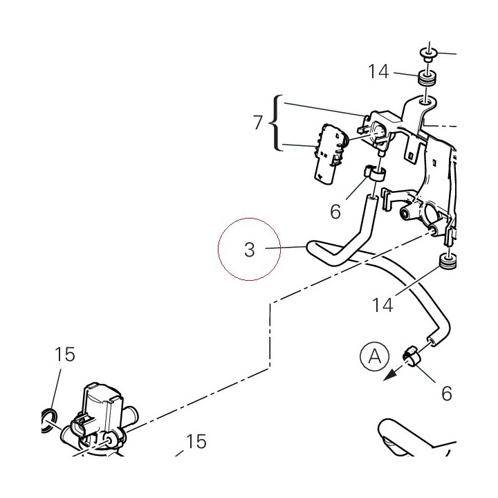 Left-hand rear pipe 59014582A
