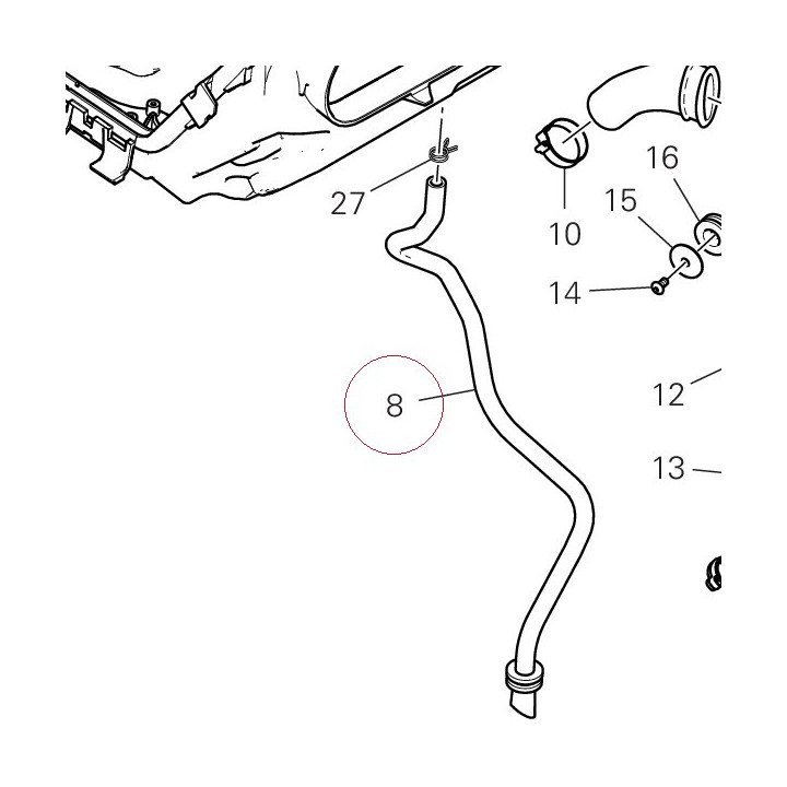 Hose, drain airbox 59018512A