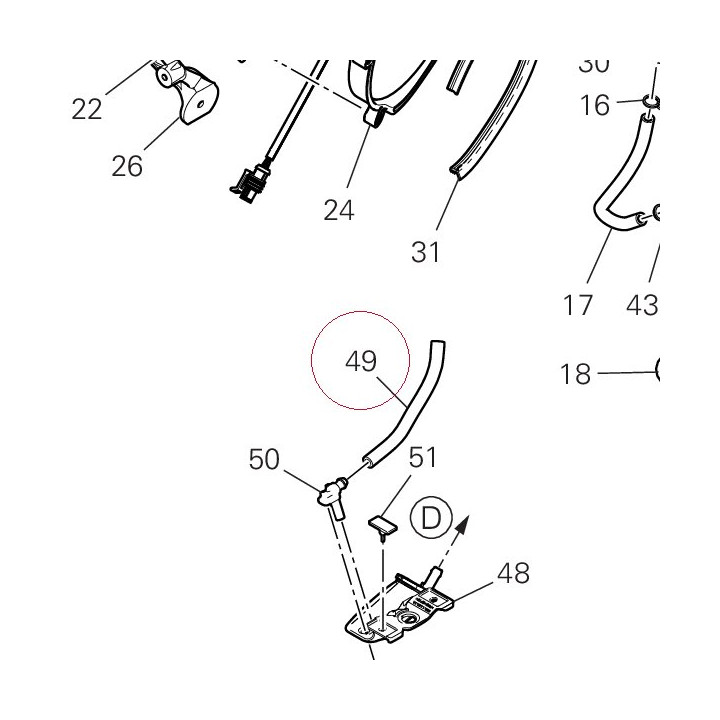 Hose, drain 59019051A