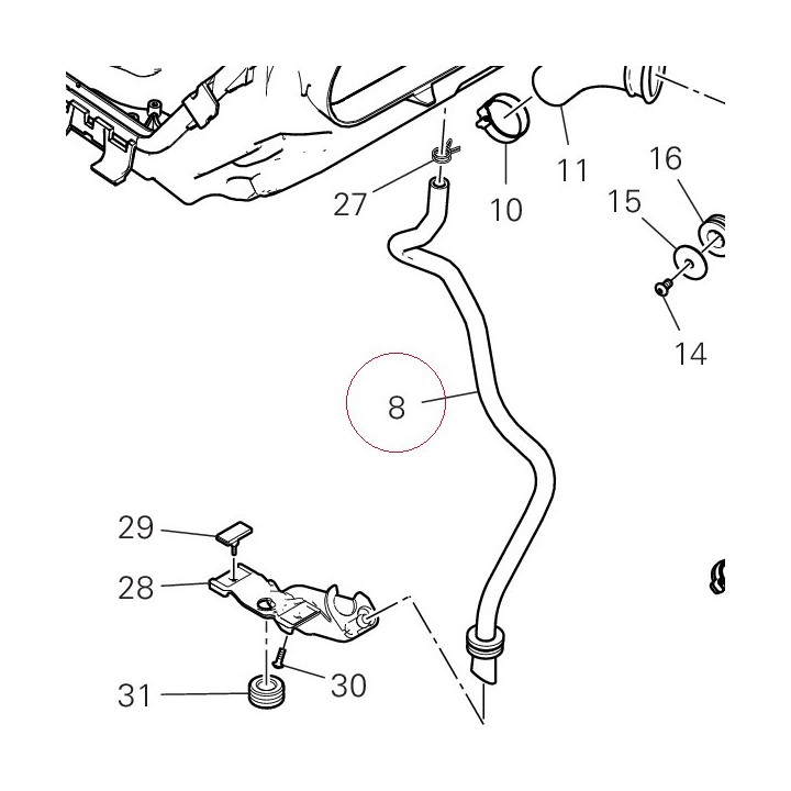 Hose, drain airbox 59019071A