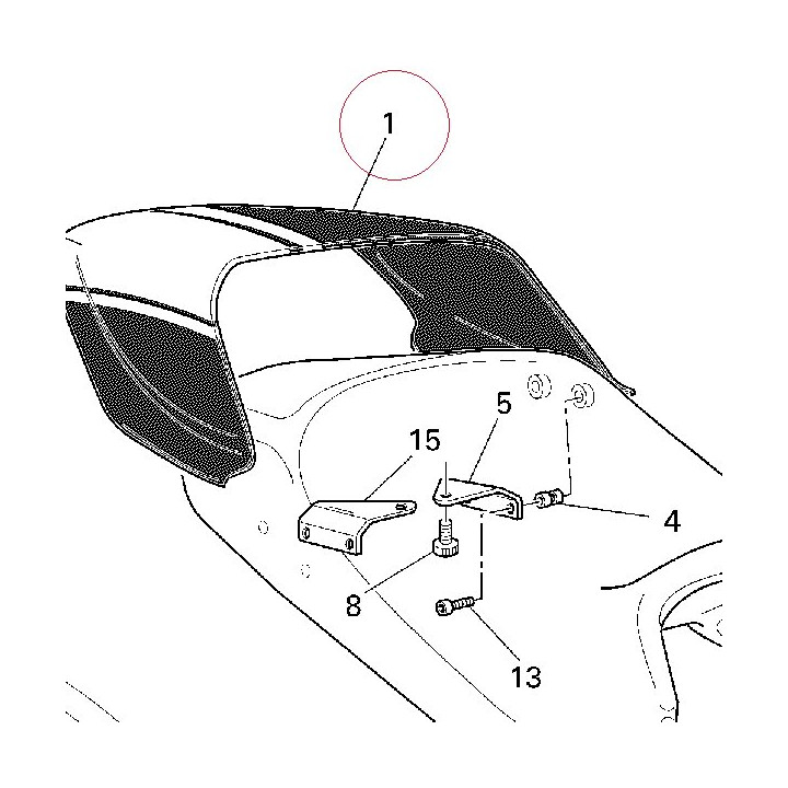 Cover pillion rider seat black/white 59510253BK