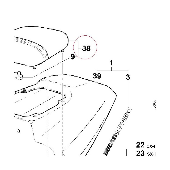 Pillion rider seat 59510302B