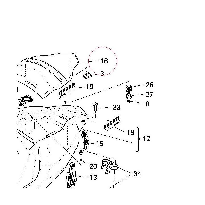 Pillion rider seat 59510811A