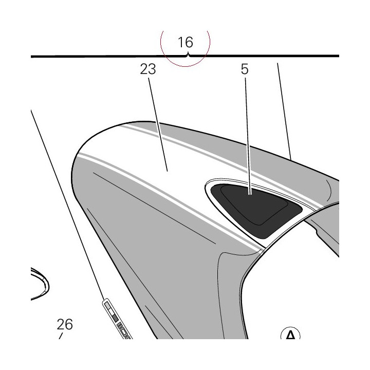 Cover seat black/grey strip 59510981AX