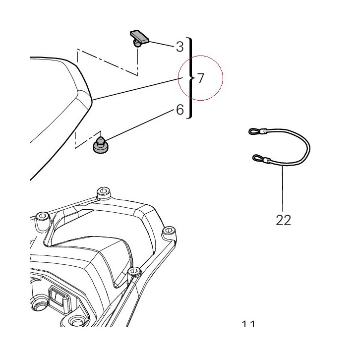 Pillion rider seat 59511761A