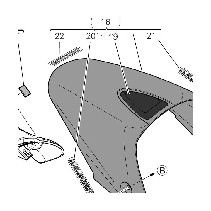 Box seat tail red 59511841CA