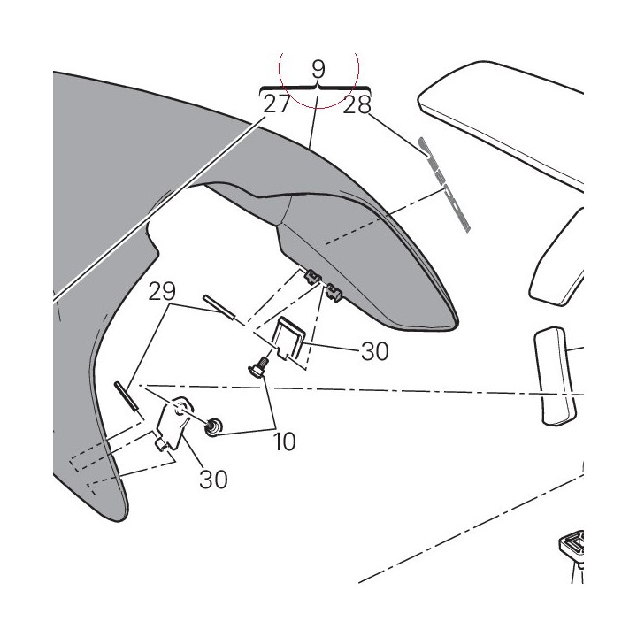 Cover seat red 595P2241BA