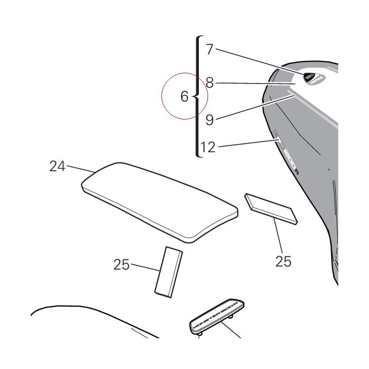 Cover seat 595P2733AB