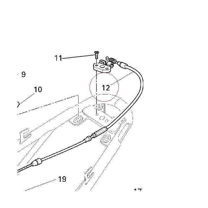 Cable, seat opening 59810061A
