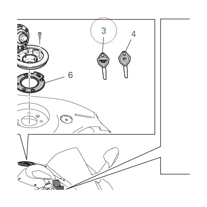 Active key with transponder 59810531B
