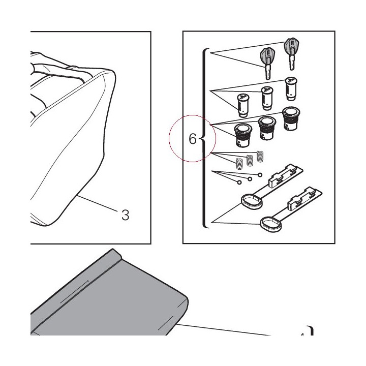 Pannier locks kit 59820681A