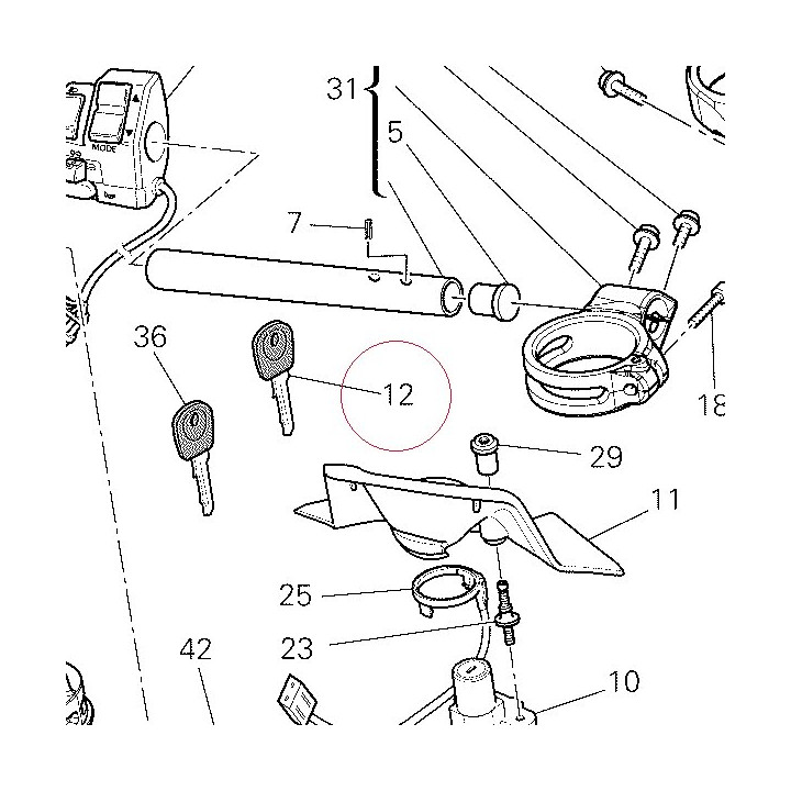 Blank key with transponder 59840241A
