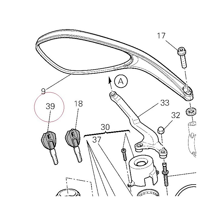 Blank key with transponder 59840281A