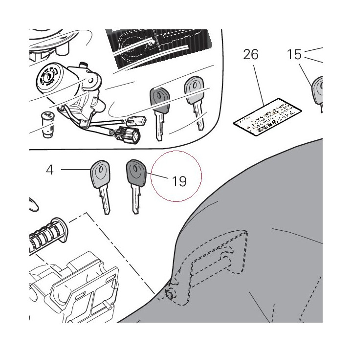 Key with transponder 59840361A