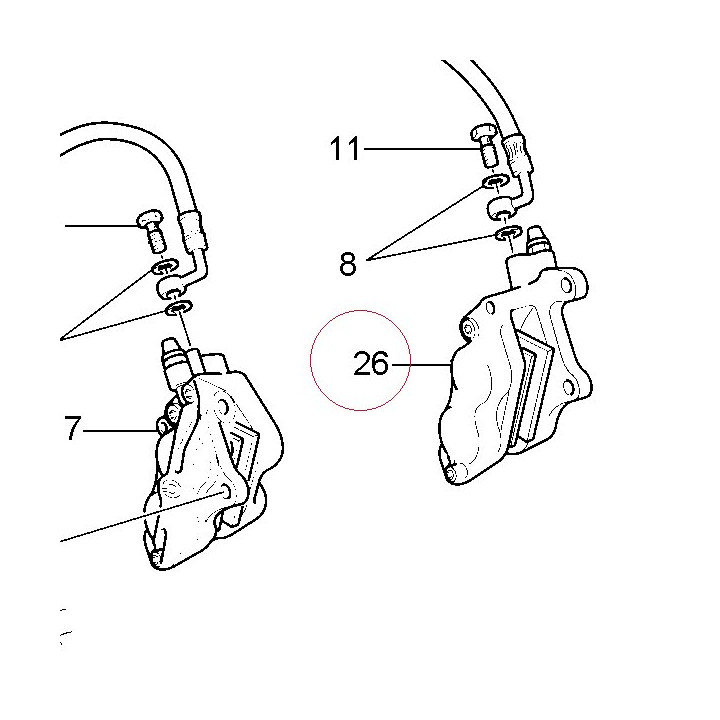 Left front brake caliper 61040321A