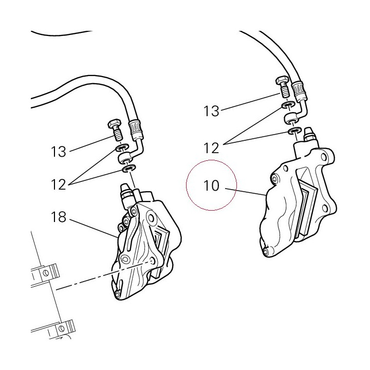 Left front brake caliper 61040401A