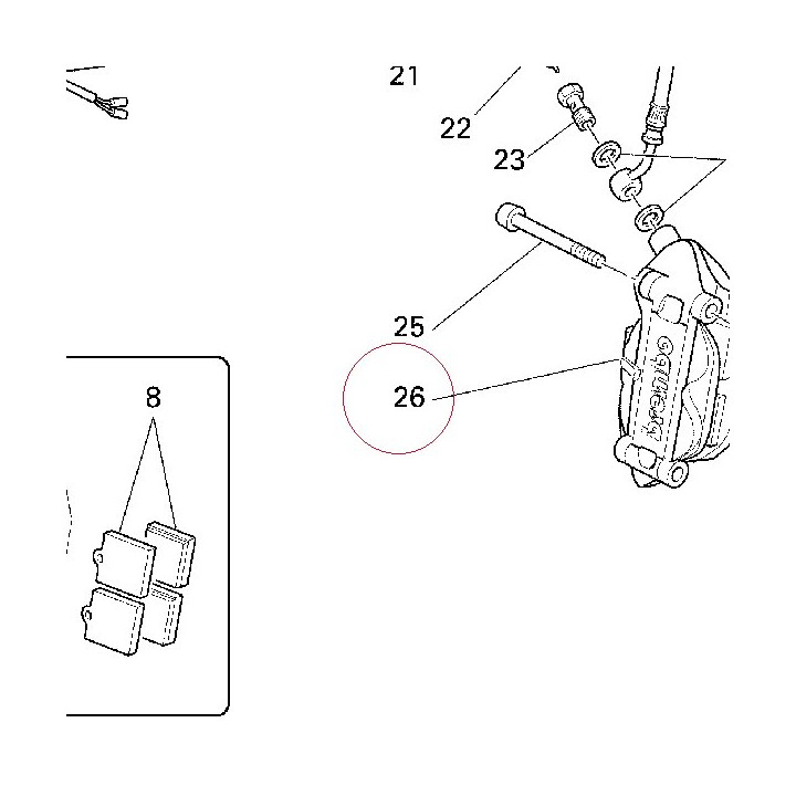 Right front brake caliper 61040521A