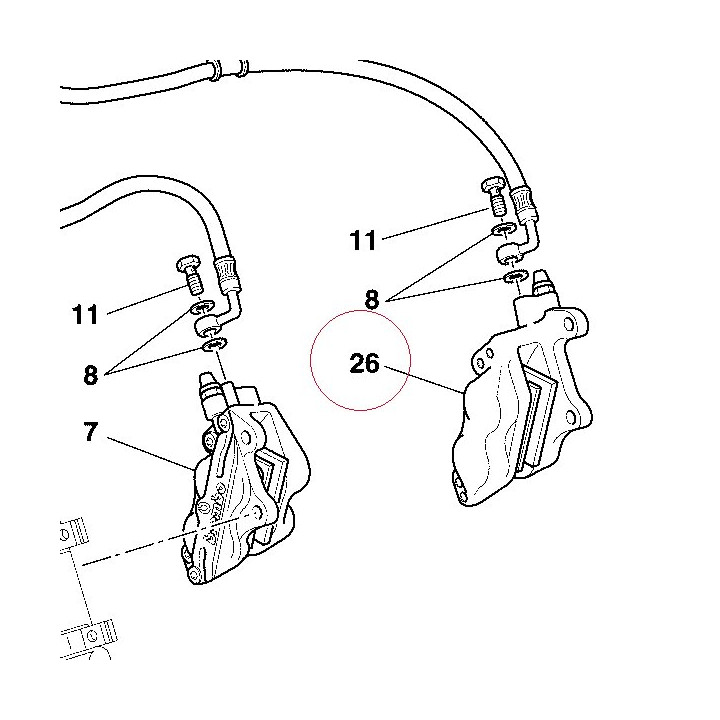 Left brake caliper 61040691A