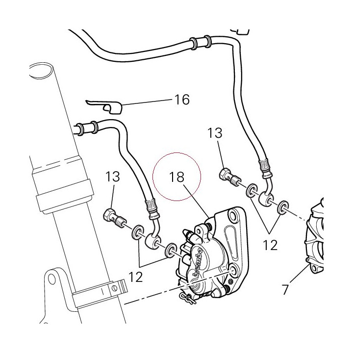 Right front brake caliper 61040761A