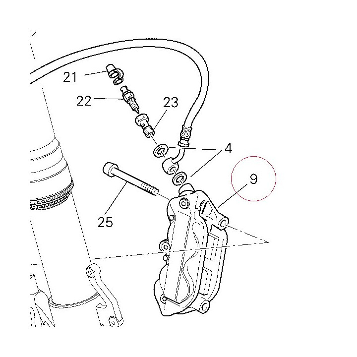 Left front brake caliper 61040961A