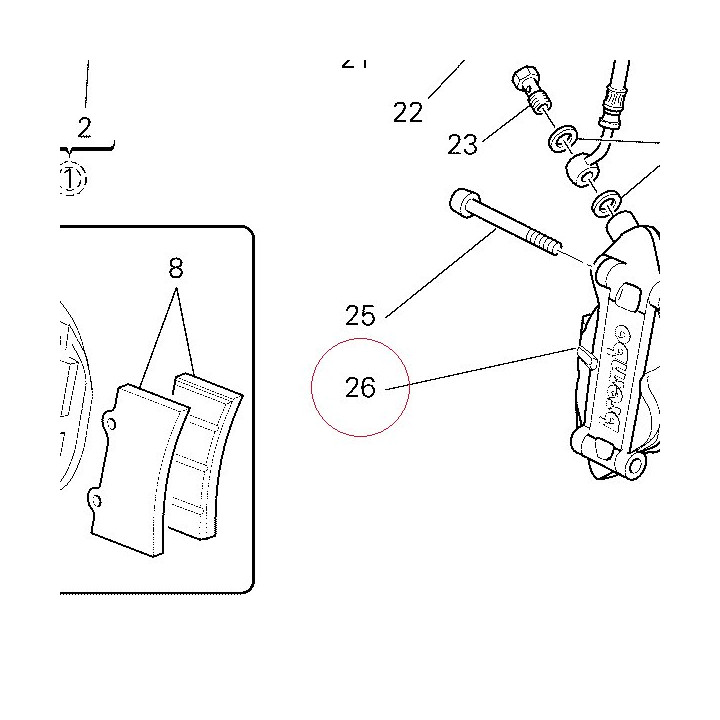 Right front brake caliper 61040971A