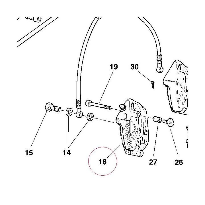 Right front brake caliper 61041281A