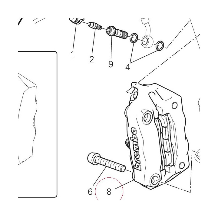 Right front brake caliper 61041301C