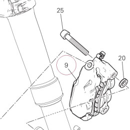 Left brake caliper 61041371A