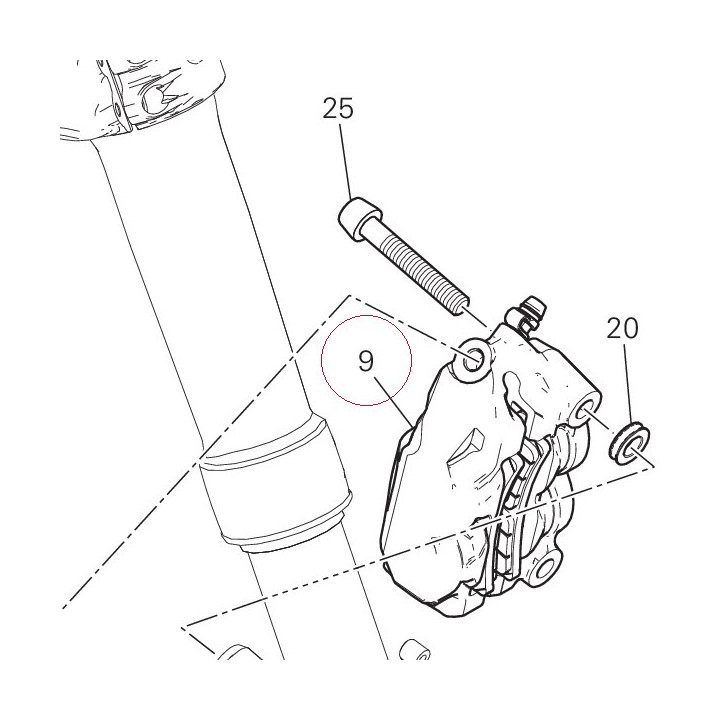 Left brake caliper 61041372A