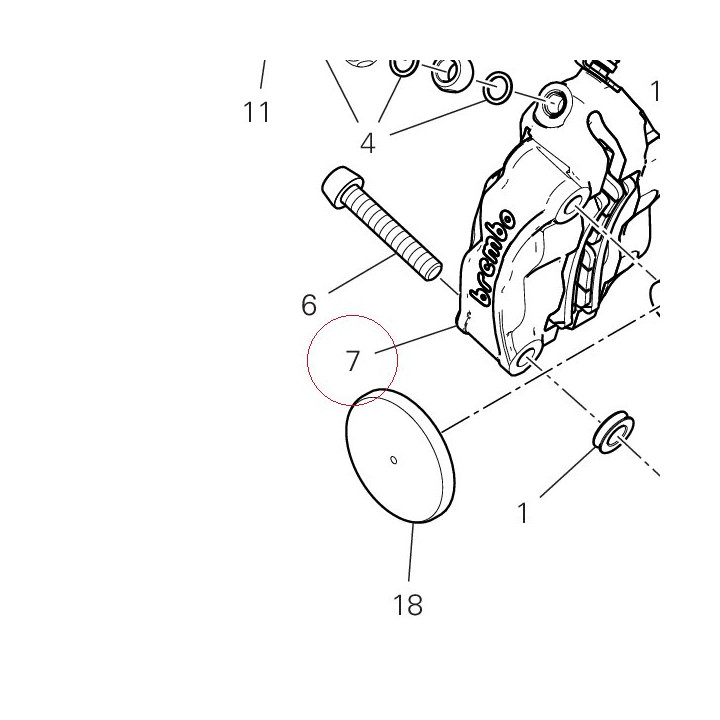 Right front brake caliper 61042011A