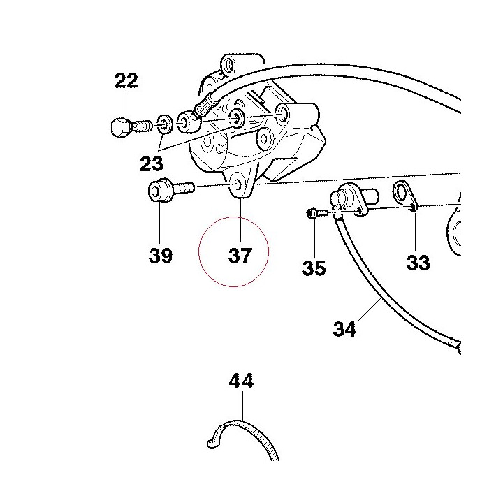 Rear brake caliper 61140131A