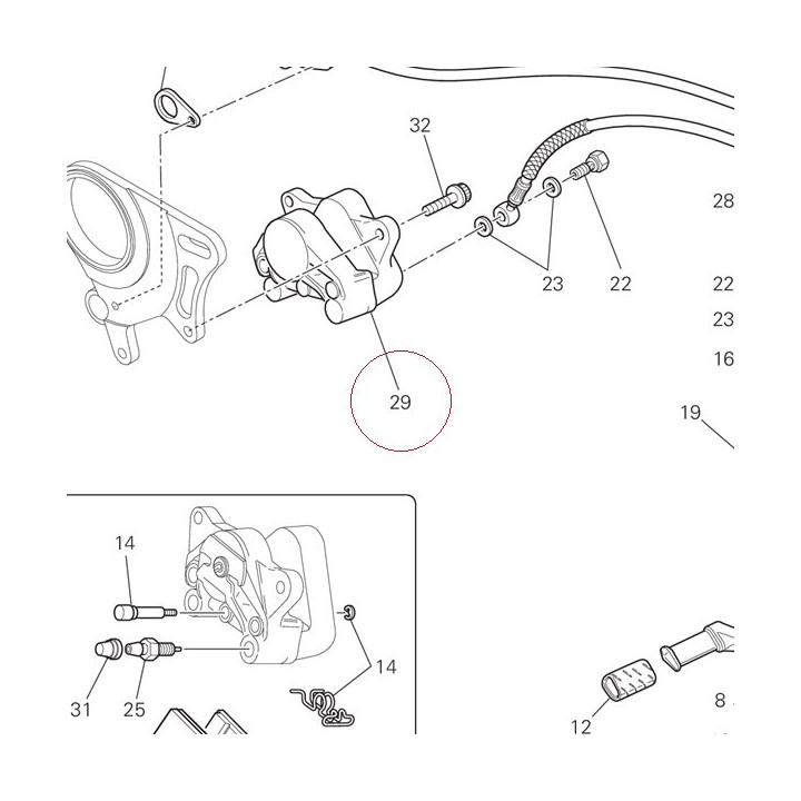 Rear brake caliper 61140381A