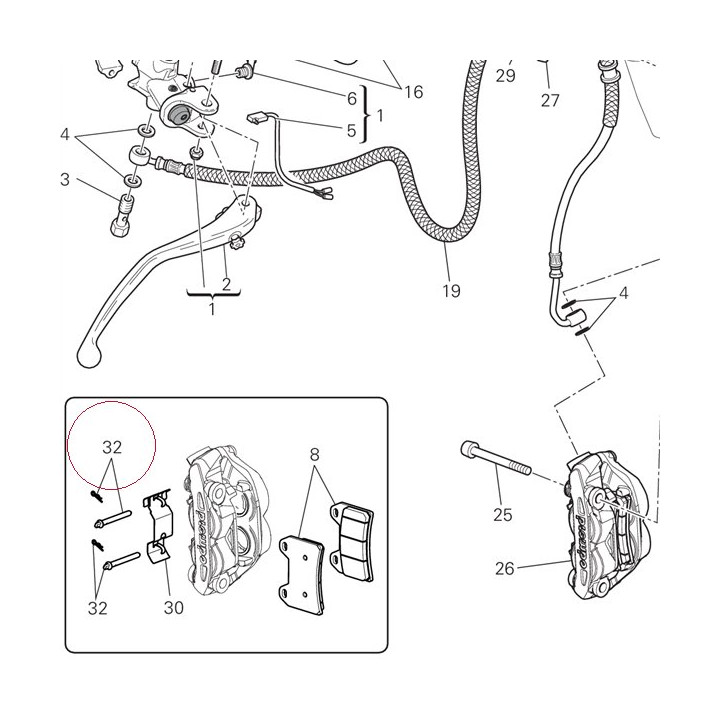 Pad pins overhaul kit 61240141A