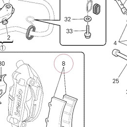 Front brake pads set 61340201A