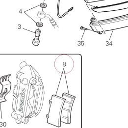 Front brake pads set 61340411A