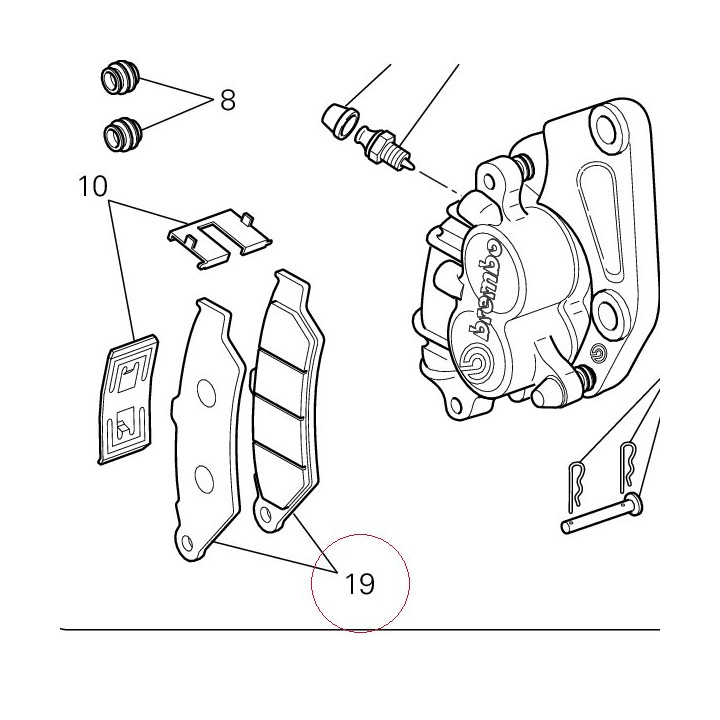 Front brake pads set 61340721A