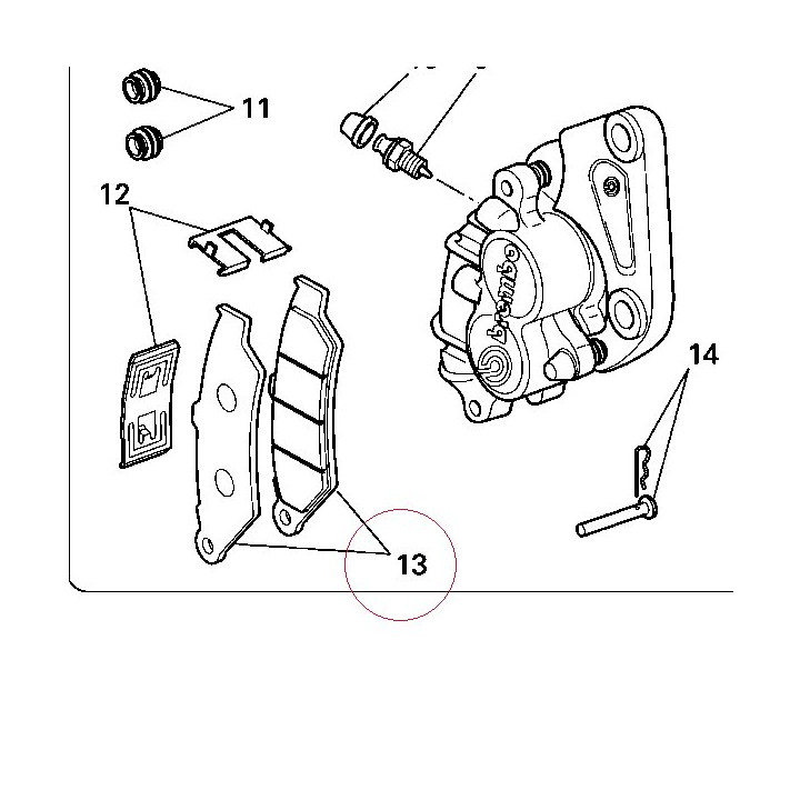 Front brake pads set 61340751A