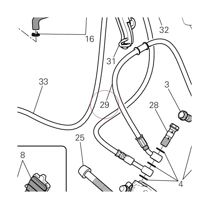 Hose, front brake caliper-caliper 61810411A