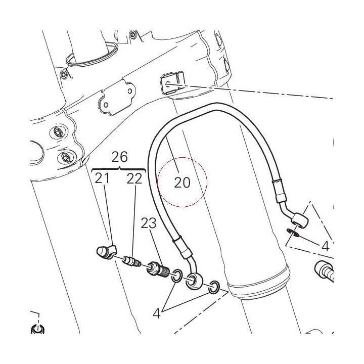 Hose, front brake caliper-caliper 61810721A