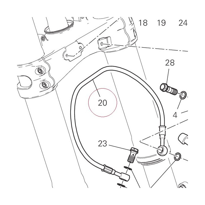 Hose, front brake caliper-caliper 61811571A
