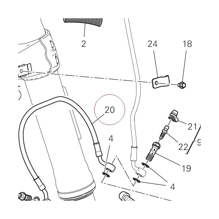 Hose, front brake caliper-caliper 61811602A