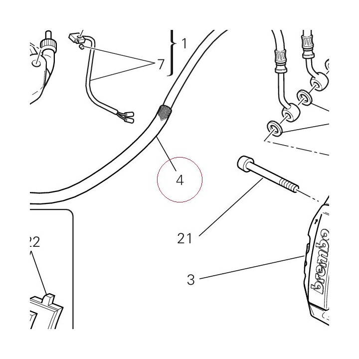 Hose, front brake upper 61840771A
