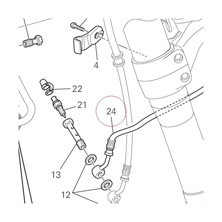 Hose, front brake caliper-caliper 61840861A