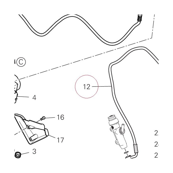 Rear master cylinder-cpu line 61911471A