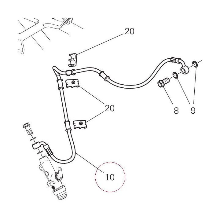 Rear master cylinder-cpu line 61911491A
