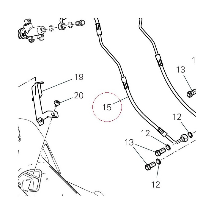 Rear master cylinder-cpu line 61911531A