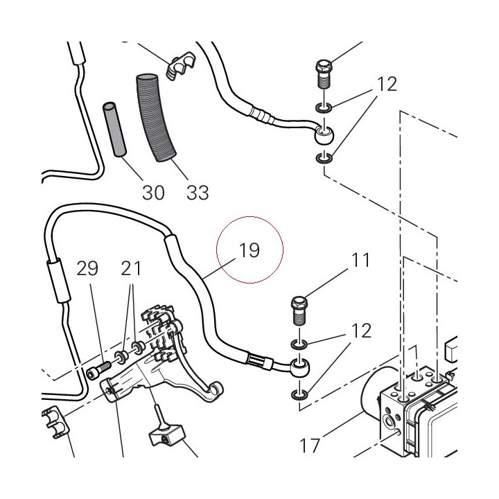 Rear master cylinder-cpu line 61911741A